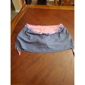 Free Country Womens Active Skort sz XXL Gray Pink Drawstring Lightweight Stretch